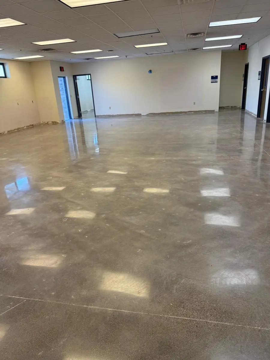 Polished concrete floor in a large open commercial room